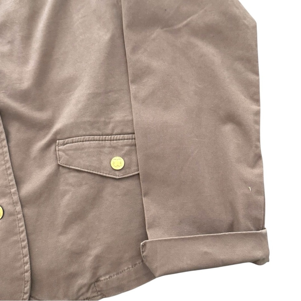 Liz Claiborne New York Size 12 Button Front Elastic Back Stretch Twill Jacket - Picture 4 of 5